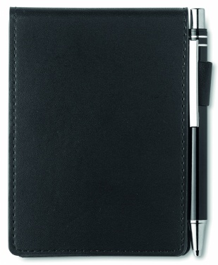 Logo trade promotional gifts picture of: A7 notepad in PU pouch w/pen