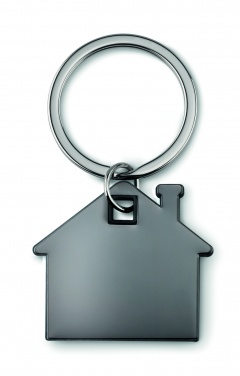 Logo trade promotional products image of: House shape plastic key ring Rezekne