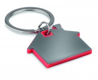 Logotrade advertising products photo of: House shape plastic key ring Rezekne