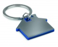 House shape plastic key ring Rezekne, Royal Blue