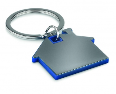 Logo trade business gifts image of: House shape plastic key ring Rezekne