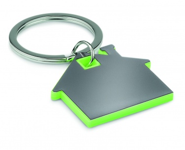 Logo trade promotional giveaways picture of: House shape plastic key ring Rezekne