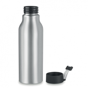 Logotrade business gift image of: Single-walled 500 ml aluminum bottle with a PP cap and a silicone strap