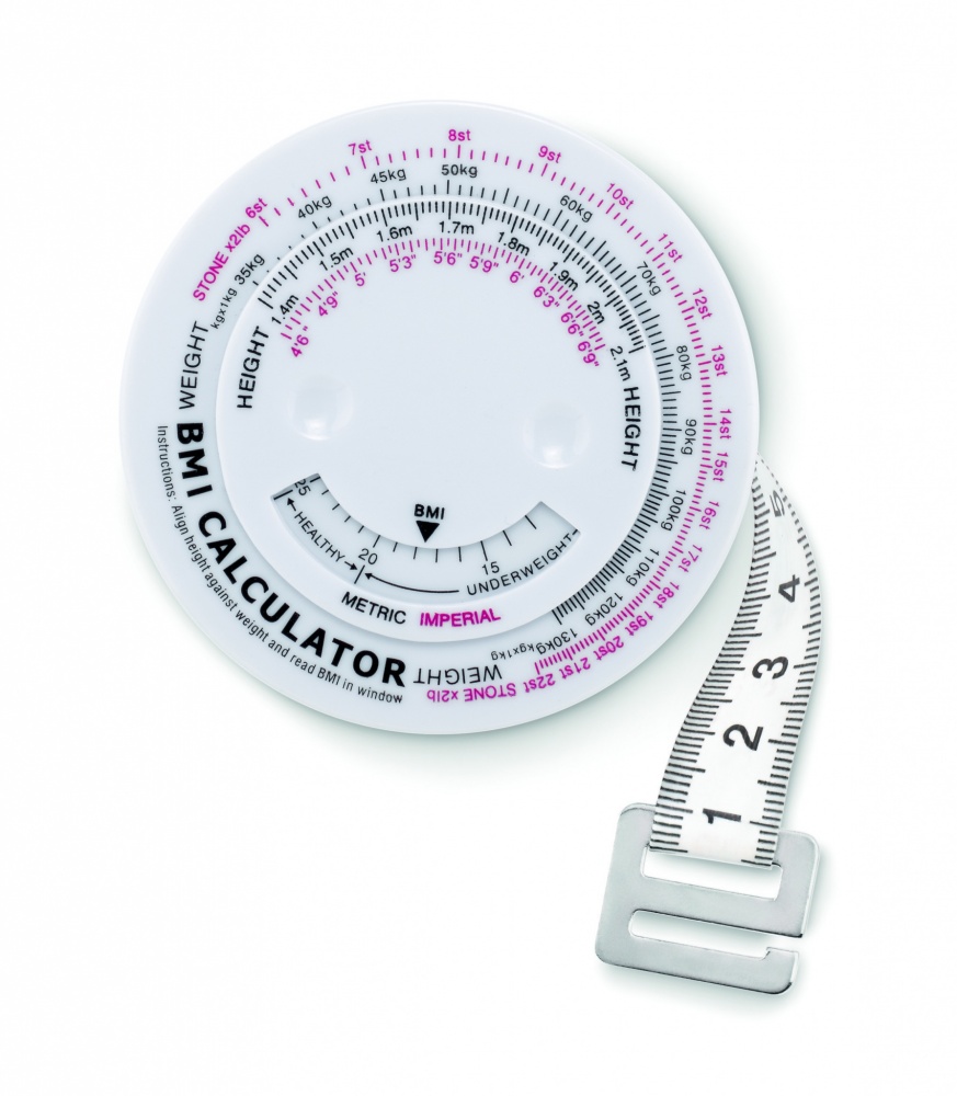 Logo trade business gifts image of: BMI measuring tape