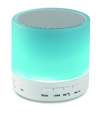 Logo trade business gifts image of: Round wireless speaker LED