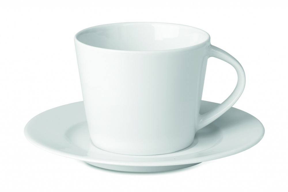 Logo trade business gifts image of: Cappuccino cup and saucer