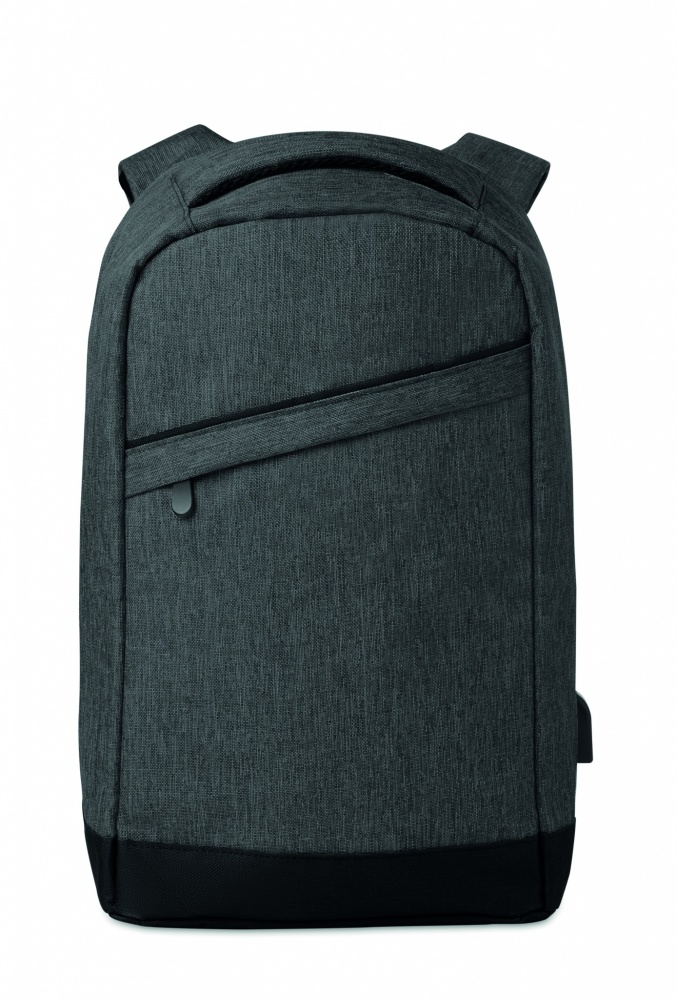 Logo trade promotional gifts image of: 2 tone backpack incl USB plug