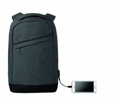 Logo trade promotional giveaway photo of: 2 tone backpack incl USB plug