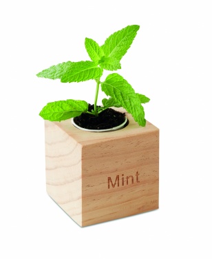 Logotrade promotional merchandise picture of: Herb pot wood "MINT"