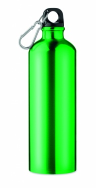 Logo trade promotional gifts image of: Single-walled 750 ml aluminum bottle with a carabiner and customizable printing