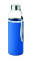 Glass bottle in pouch 500ml, Royal Blue