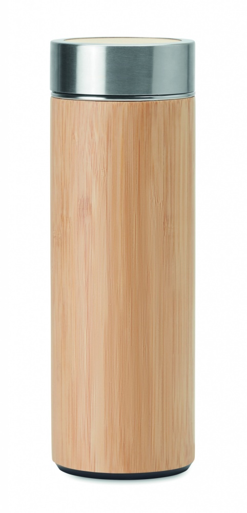 Logo trade promotional merchandise photo of: Double wall bamboo flask 400ml