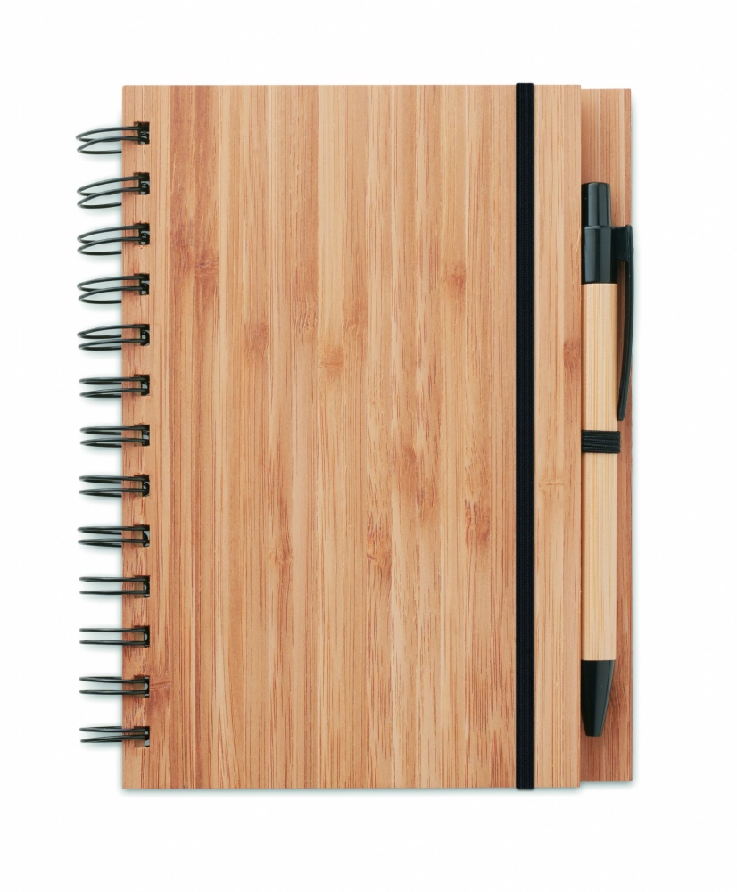 Logotrade promotional gift picture of: Bamboo notebook with pen lined BAMBLOC