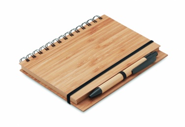 Logo trade business gifts image of: Bamboo notebook with pen lined BAMBLOC