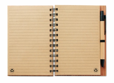 Logotrade promotional giveaways photo of: Bamboo notebook with pen lined BAMBLOC