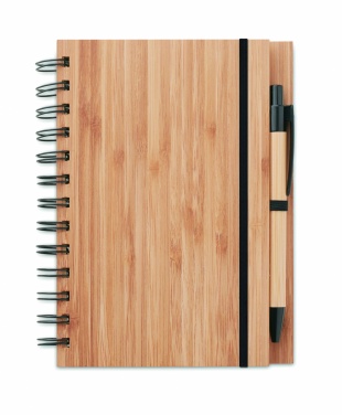 Logotrade promotional merchandise image of: Bamboo notebook with pen lined BAMBLOC