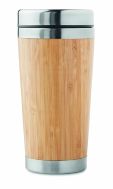 Logo trade promotional gift photo of: Double wall bamboo flask 430ml