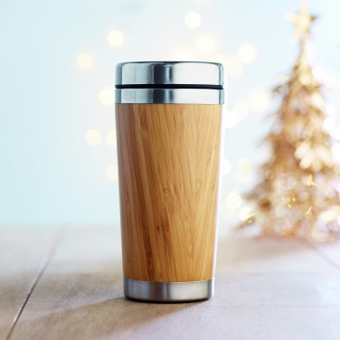 Logotrade business gifts photo of: Double wall bamboo flask 430ml