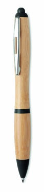 Logo trade promotional gifts image of: Ball pen in ABS and bamboo