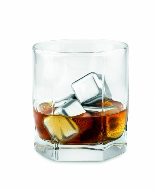 Logo trade corporate gifts image of: Set of 4 SS ice cubes in pouch