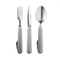 3-piece camping utensils set, Matt Silver