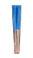 Manual hand fan wood, Royal Blue