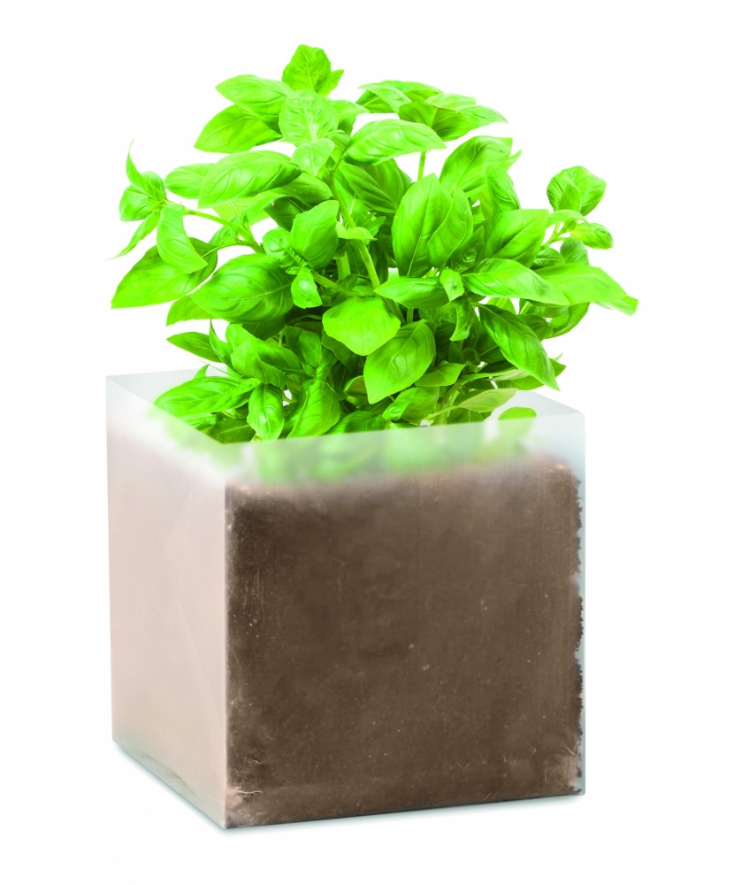 Logo trade promotional giveaways picture of: Compost with seeds "BASIL"