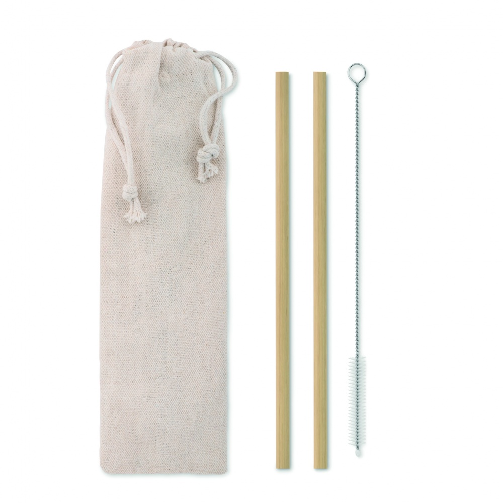 Logotrade corporate gift picture of: Bamboo Straw w/brush in pouch