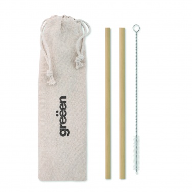 Logo trade corporate gifts picture of: Bamboo Straw w/brush in pouch