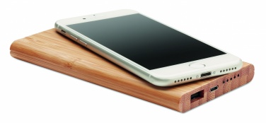 Logo trade promotional product photo of: Wireless power bank in bamboo