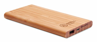 Logo trade advertising products picture of: Wireless power bank in bamboo