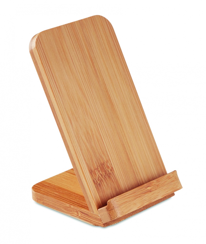 Logo trade promotional products image of: Bamboo wireless charge stand 5W WIRESTAND