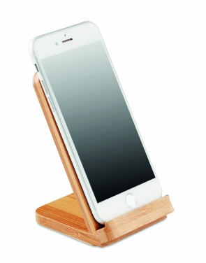 Logo trade promotional gifts image of: Bamboo wireless charge stand 5W WIRESTAND