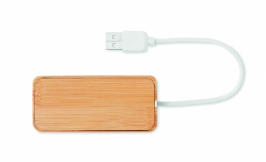 Logo trade promotional gifts image of: Bamboo USB 3 ports hub