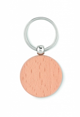 Logo trade promotional merchandise image of: Round wooden key ring Saldus