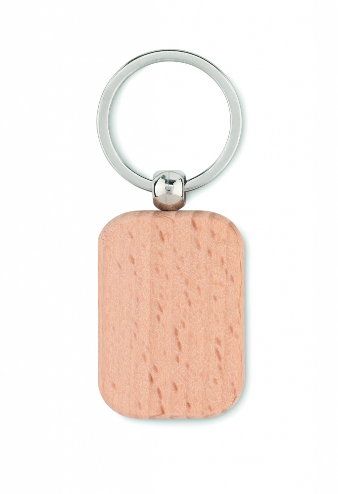 Logo trade promotional products picture of: Rectangular wooden key ring Bauska