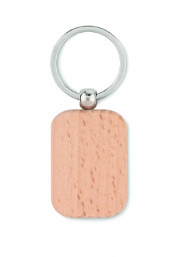 Logotrade promotional gift picture of: Rectangular wooden key ring Bauska