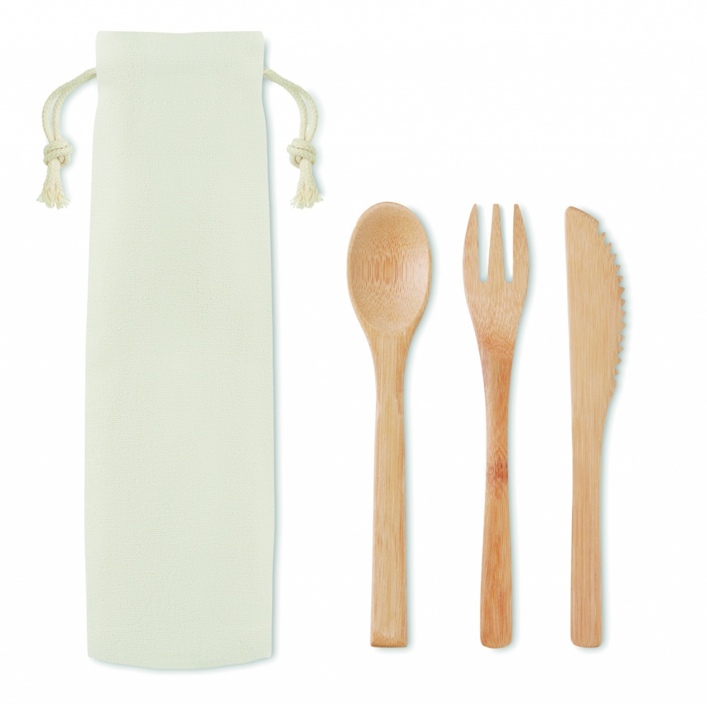 Logotrade promotional item image of: Bamboo cutlery set