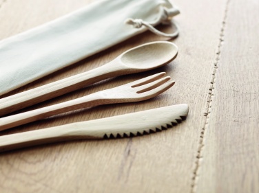 Logo trade promotional products picture of: Bamboo cutlery set