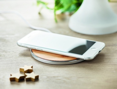 Logotrade promotional merchandise photo of: Bamboo wireless charger 10W DESPAD