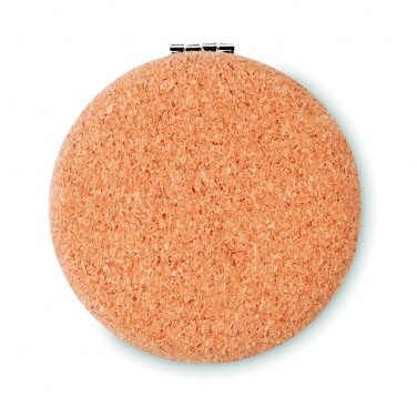 Logo trade promotional giveaways image of: Pocket mirror with cork cover