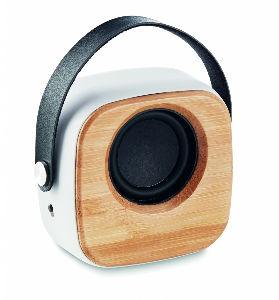 Logo trade business gift photo of: Speaker 3W with bamboo front side