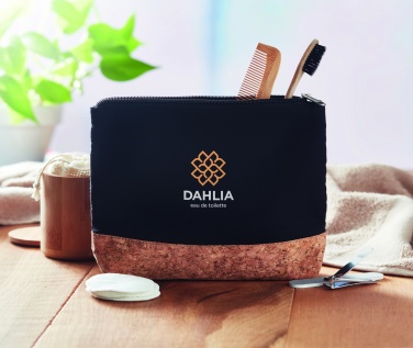 Logo trade promotional giveaway photo of: Cork & cotton cosmetic bag