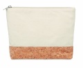 Cork & cotton cosmetic bag, Beige