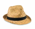 Natural straw hat, Black