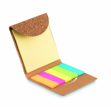 Logo trade promotional gifts image of: Cork sticky note memo pad