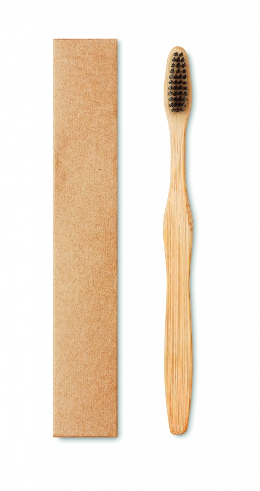 Logo trade promotional gift photo of: Bamboo toothbrush in Kraft box