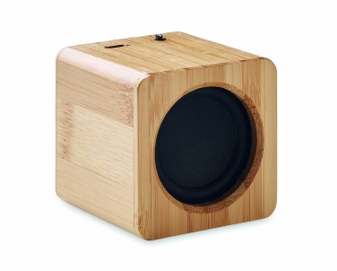 Logo trade promotional gift photo of: Bamboo wireless speaker