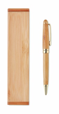 Logo trade corporate gifts picture of: Bamboo twist ball pen in box