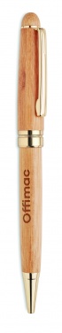 Logo trade advertising products image of: Bamboo twist ball pen in box